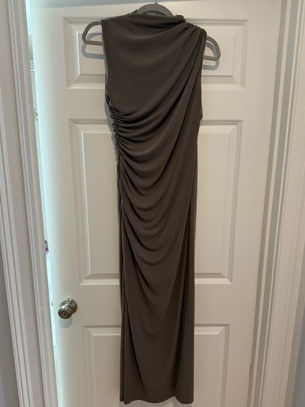 Zara Elegant Draped Maxi Dress